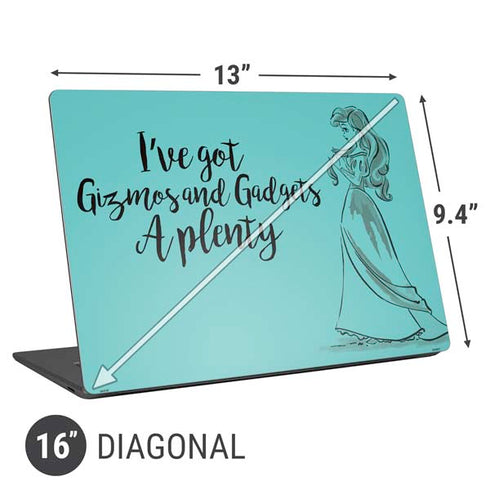 Disney Princess Ariel Gizmos and Gadgets Art Universal Laptop 16in (13 x 9.4in) Skin